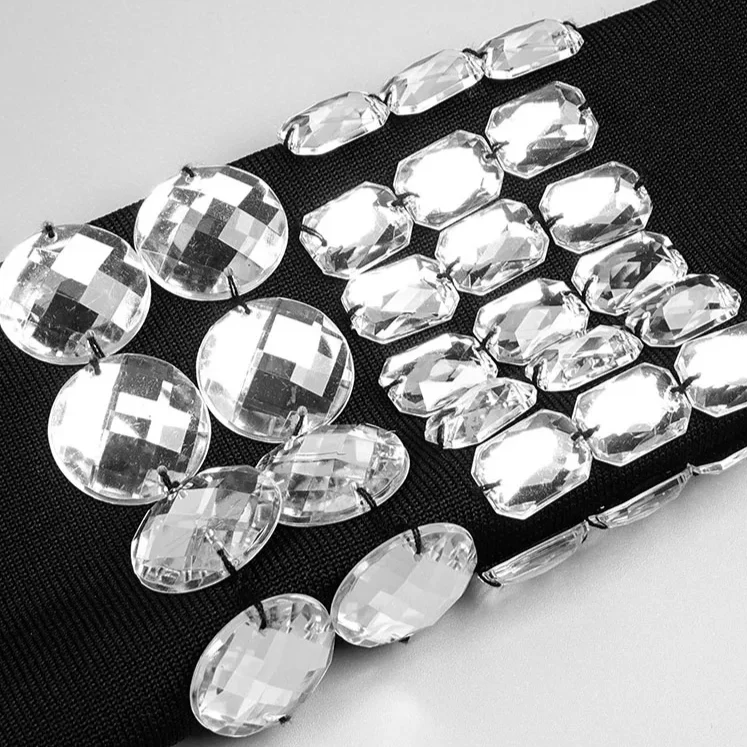 Black HIGH NECK MIDI Dress with RHINESTONES - Image 8