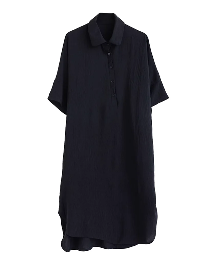 High Quality Solid Color  Shirt Dress - Image 4