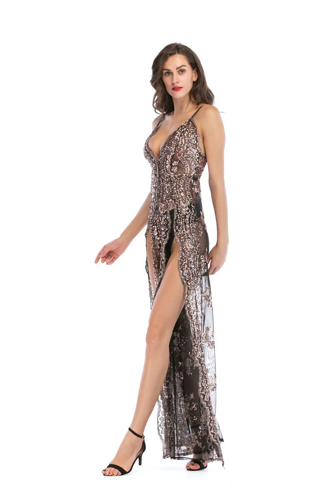 High Slit Backless Boho Cocktail Gown - Image 12