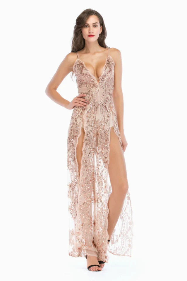 High Slit Backless Boho Cocktail Gown - Image 13