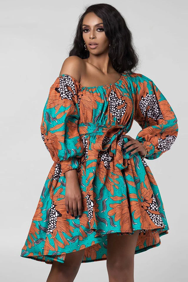 High Waist Boho Print Summer Dress - Image 14