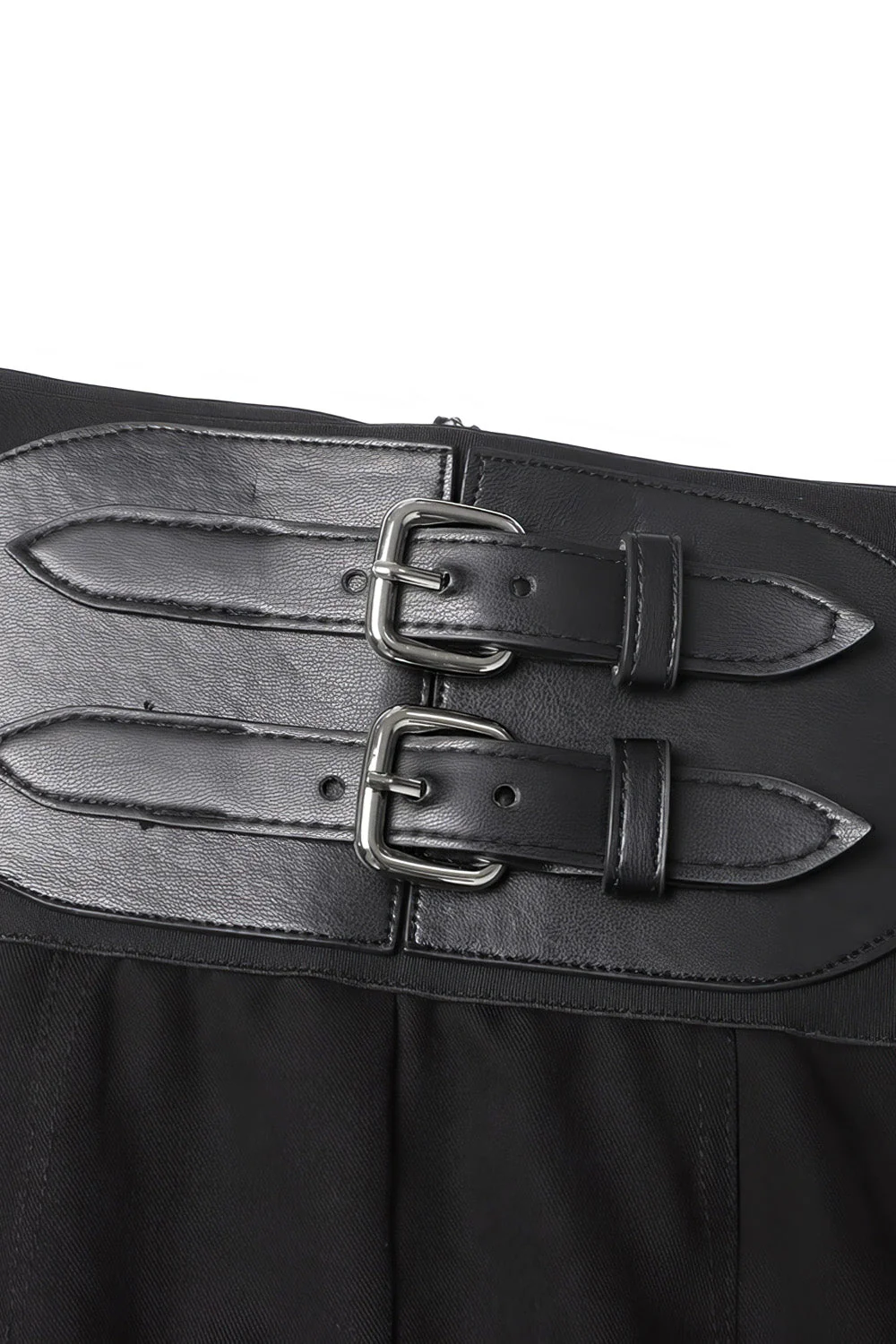 High Waisted Belted Trousers - Black - Image 4