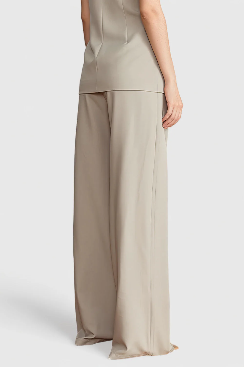 High Waisted Elegant Trousers - Beige