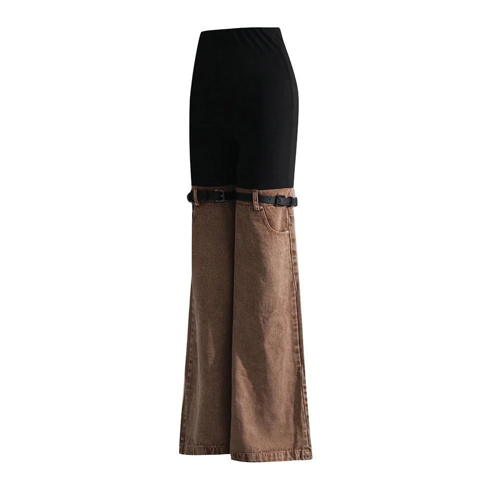 SACHIE KNEES Waist FLARED DENIM PANTS - Image 8