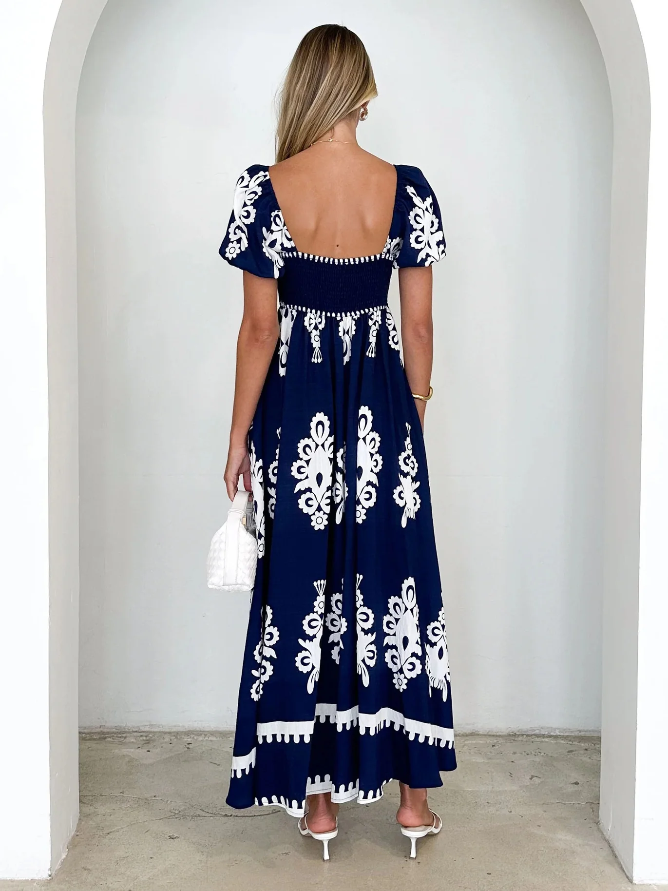 Holiday Style Printed Beach Dress - Image 5