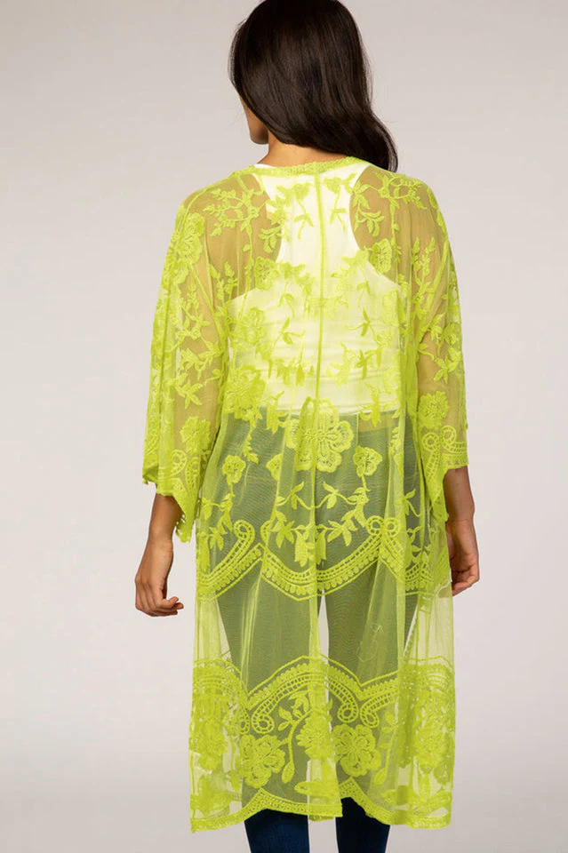 Hollow Out Lace Kimono Cover Up - Image 40