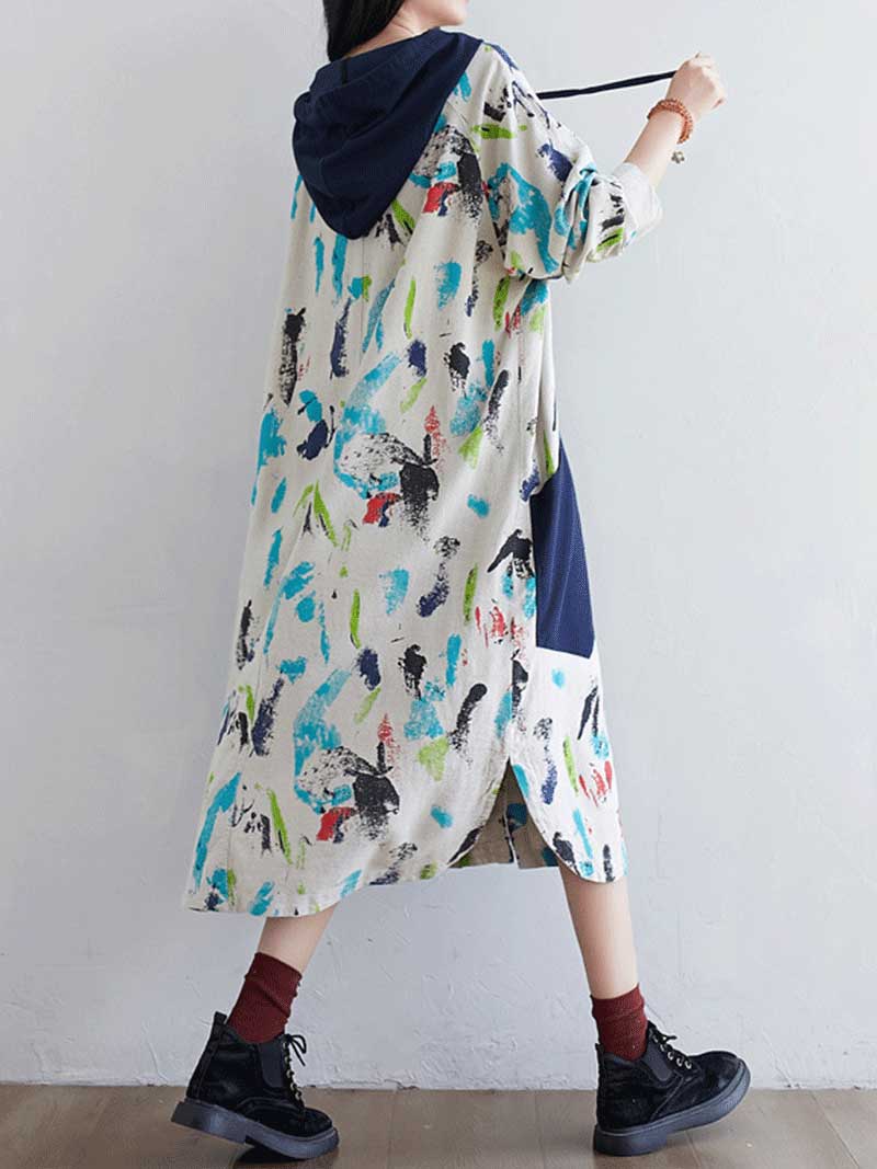 I believe in love Hooded Jacket Style Midi Dress - Image 3