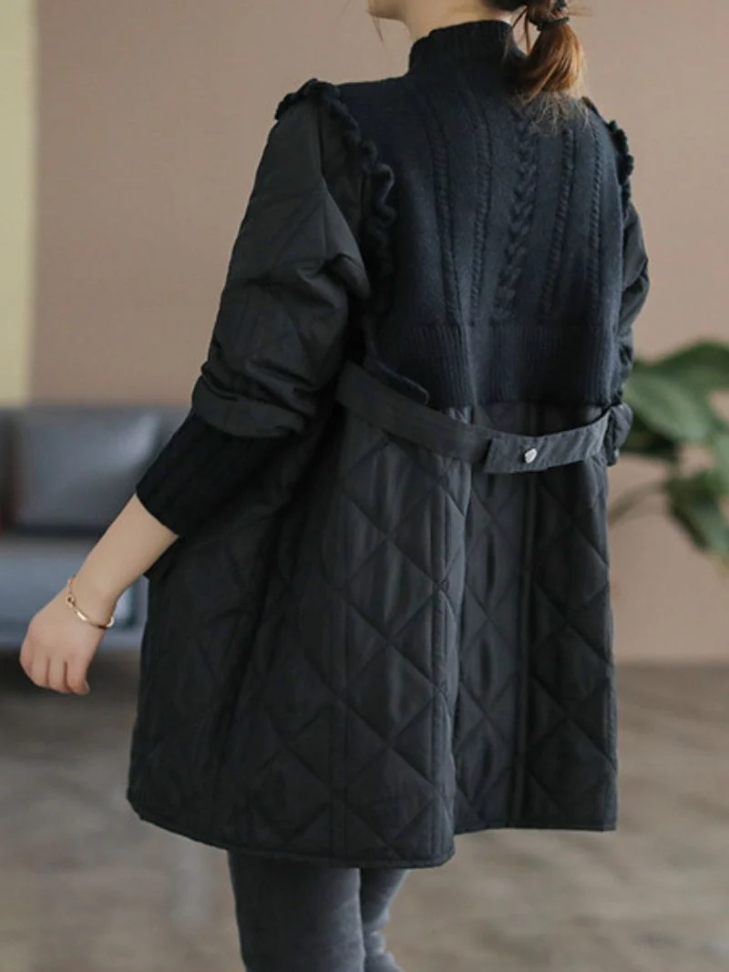 I'm look Pretty With Warm Cotton-Padded Jacket Coat - Image 3