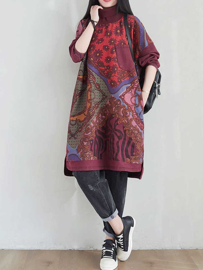 I'm stronger High-Neck Sweater Midi Dress - Image 9