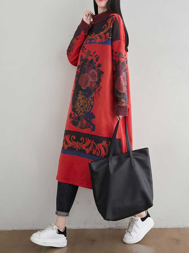 I Won't Give Up High Neck Art Sweater Dress - Image 2