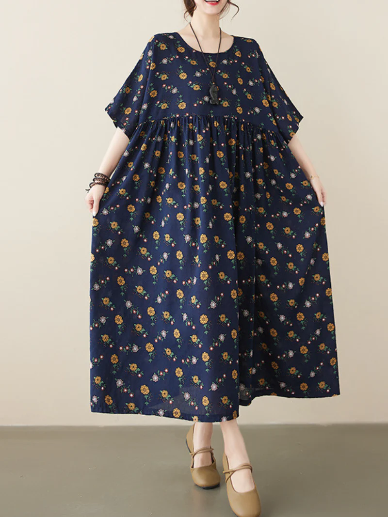 In My Dreams Cotton Round Neck Smock Dress - Image 2