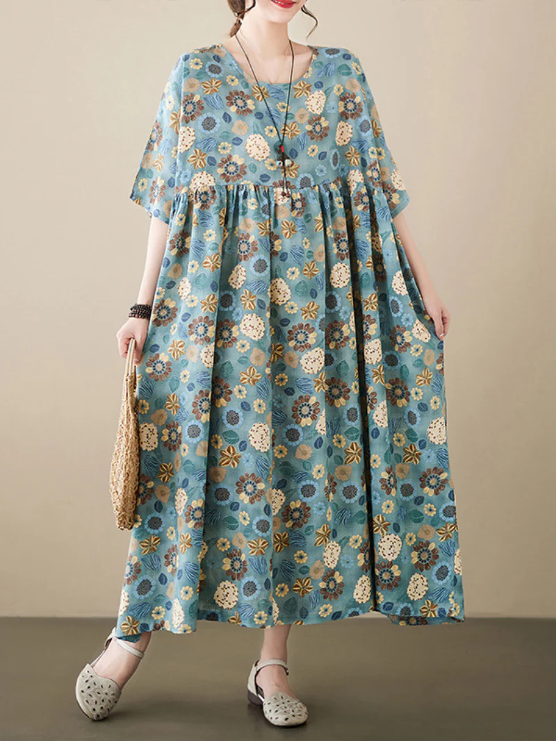 In My Dreams Round Neck Smock Dress - Image 3