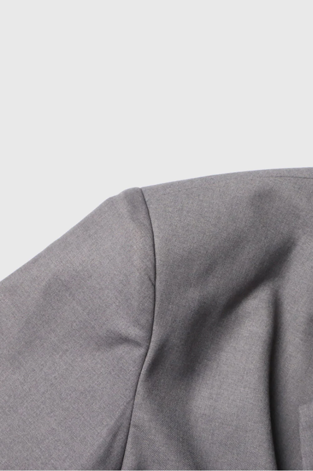 Irregular Closure Blazer - Grey - Image 3