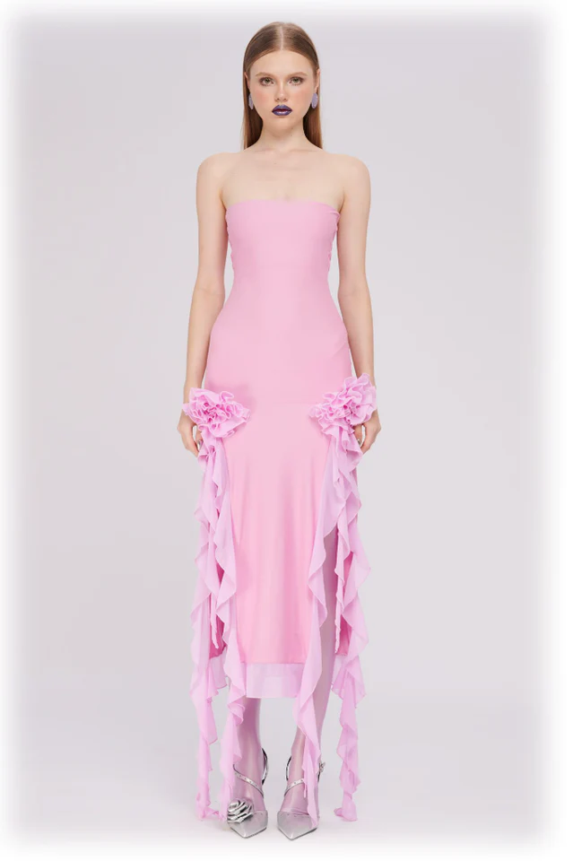 Irregular Tulle Bandeau Dress - Image 5