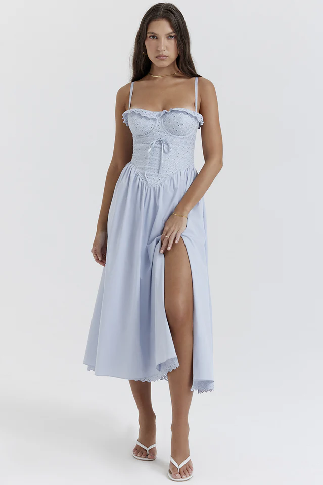 Jaime Broderie Anglais Midi Sundress - Image 3