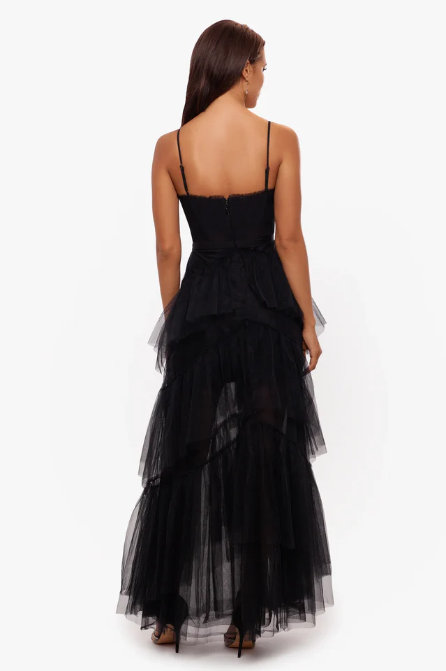Jasmine Long Spaghetti Strap Mesh Corset Gown - Image 5