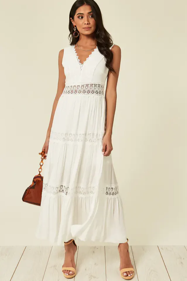Jessica White Maxi Dress - Image 2