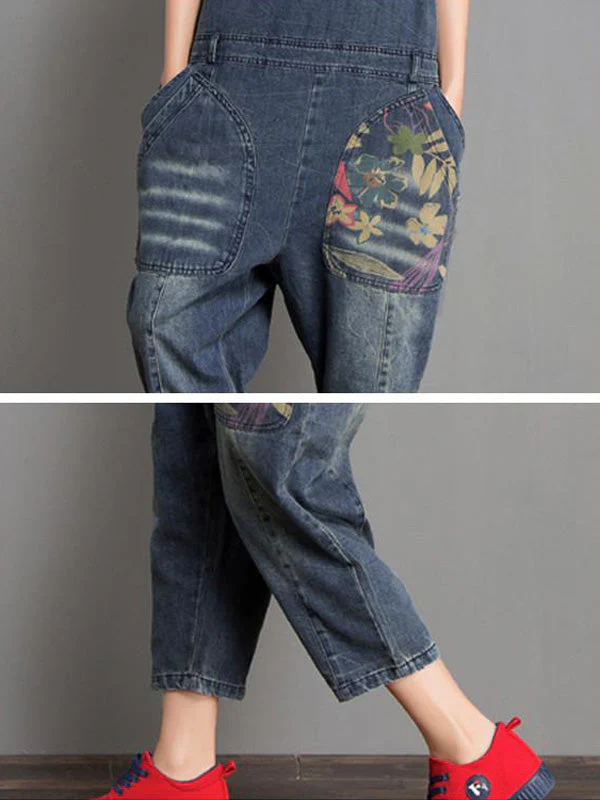 Joy Ethnic Denim Abrasion Overall Dungarees - Image 6