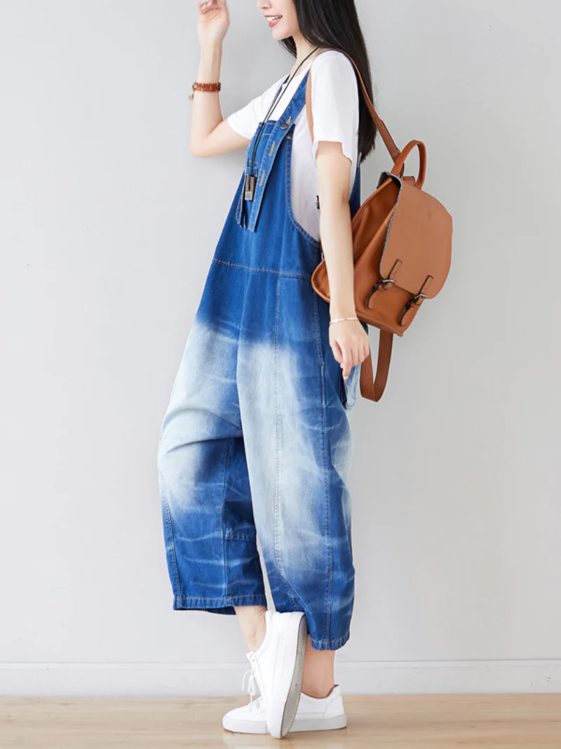 Just My Size Denim Cropped Overall Dungarees - Image 4