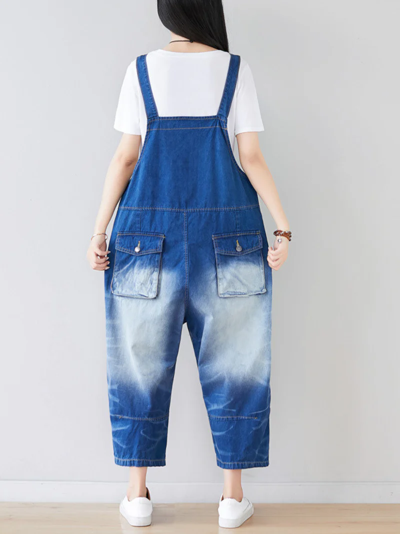 Just My Size Denim Cropped Overall Dungarees - Image 6
