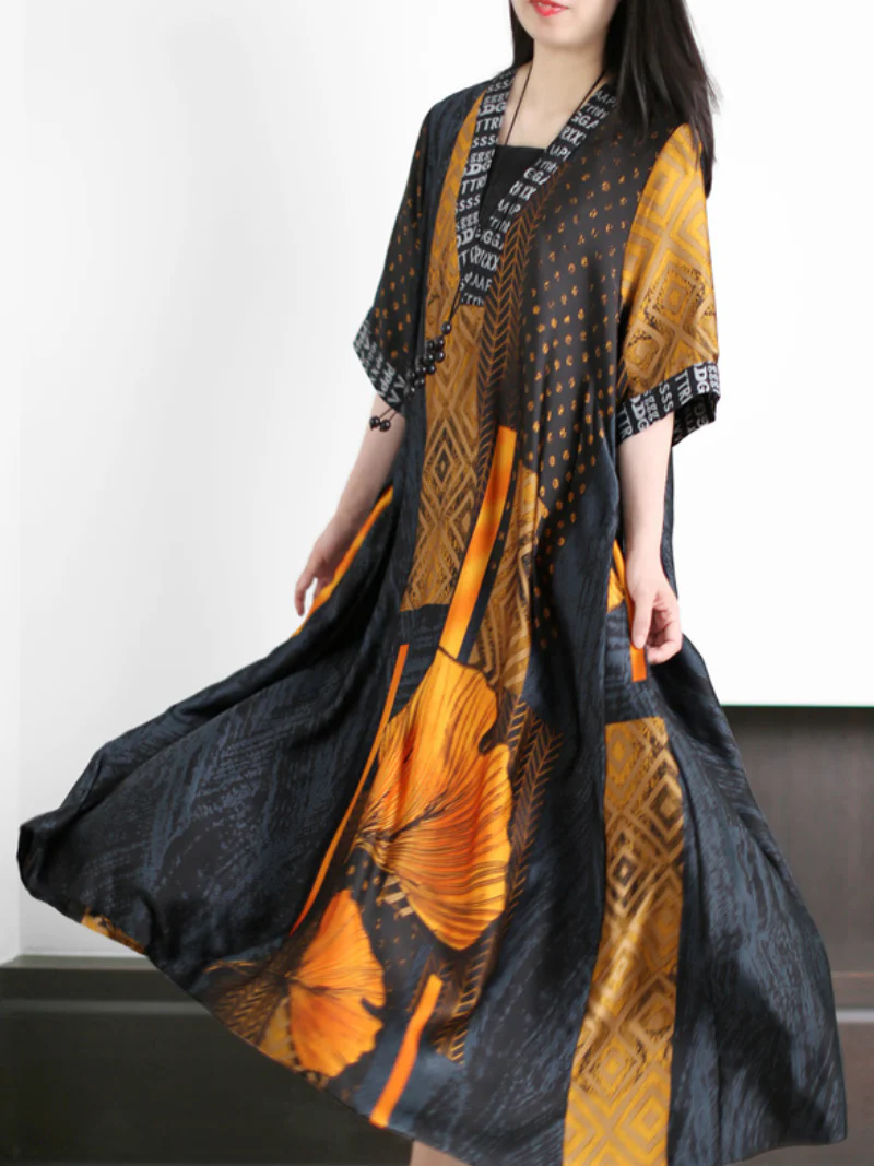 Just My Type Loose V-neck A-line Dress - Image 4