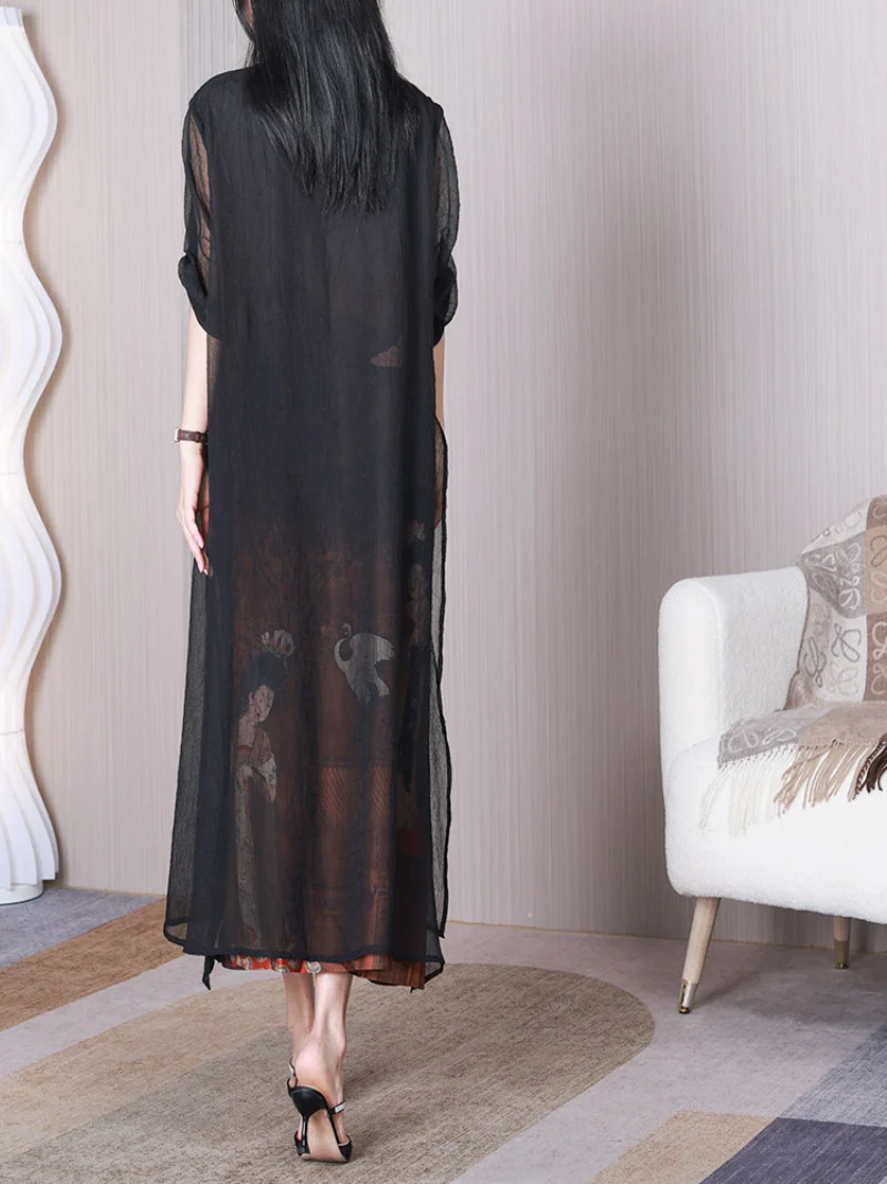 Just My Type Stand Collar A-line Dress - Image 2