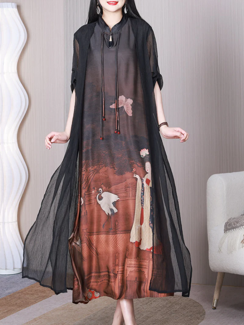 Just My Type Stand Collar A-line Dress - Image 5