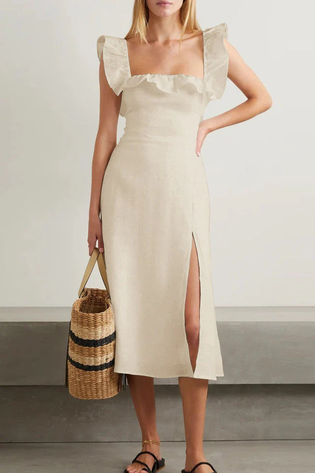 Kacie Ruffles Midi Dress - Image 3