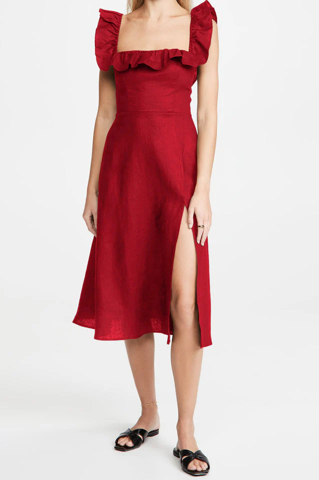 Kacie Ruffles Midi Dress - Image 5