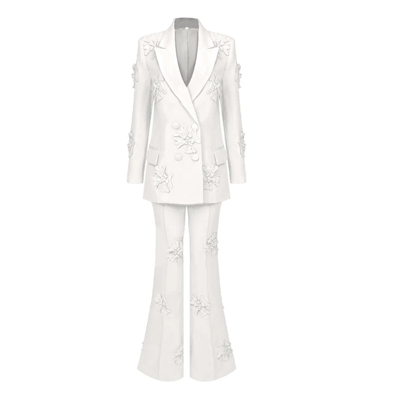 HOTARU FLowER DECORATED PANTS and Blazer SET - Image 13