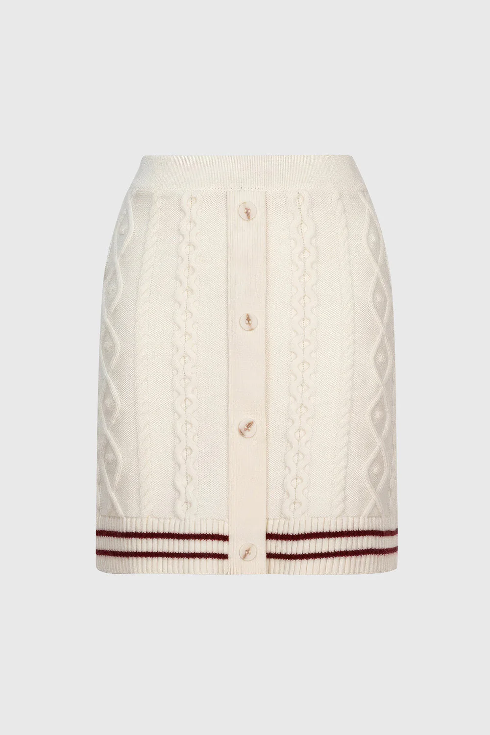 Knitted Mini Skirt - White - Image 4