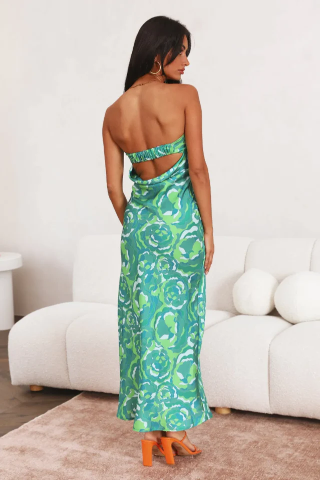 Kyra Satin Midi Dress - Image 10