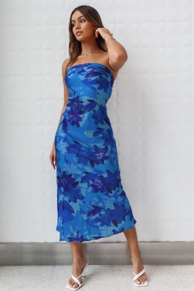 Kyra Satin Midi Dress - Image 16