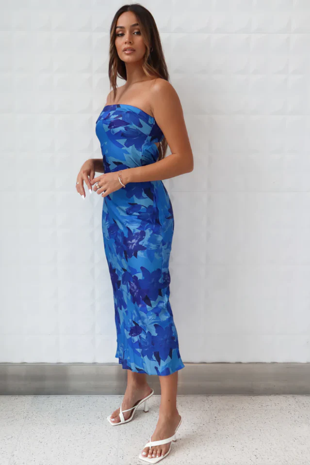 Kyra Satin Midi Dress - Image 17
