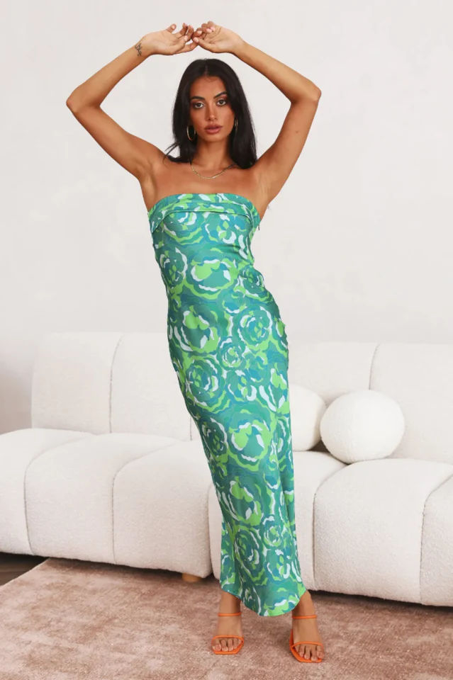 Kyra Satin Midi Dress - Image 7