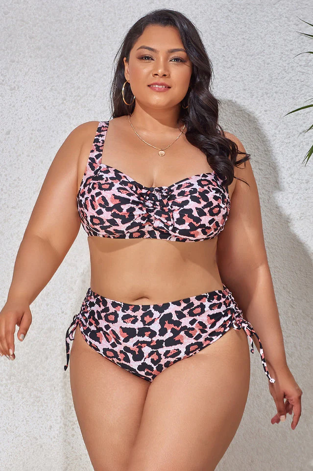 (L-4XL) Floral Adjustable Side Bikini Set - Image 2