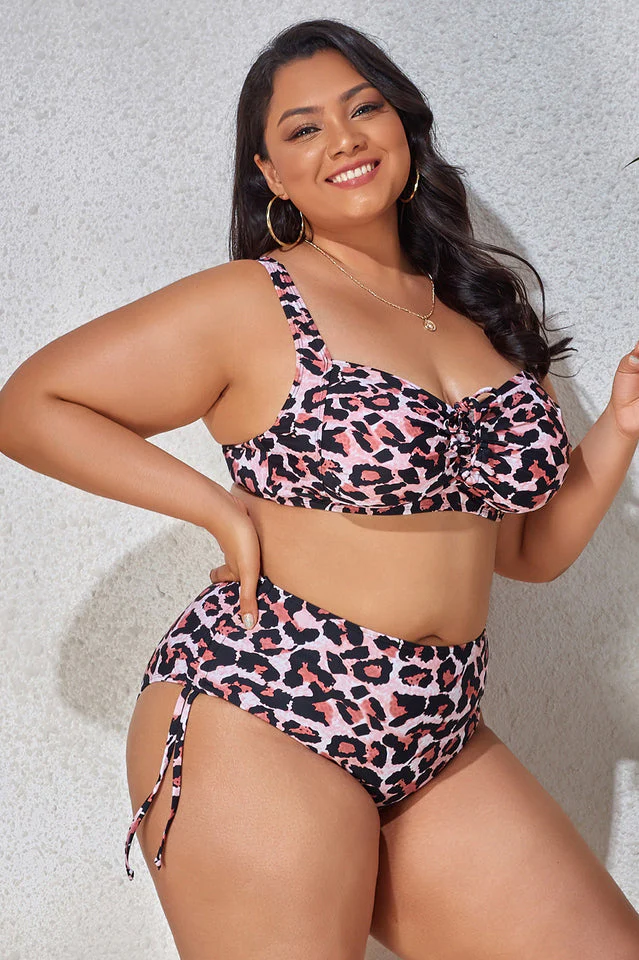 (L-4XL) Floral Adjustable Side Bikini Set - Image 3