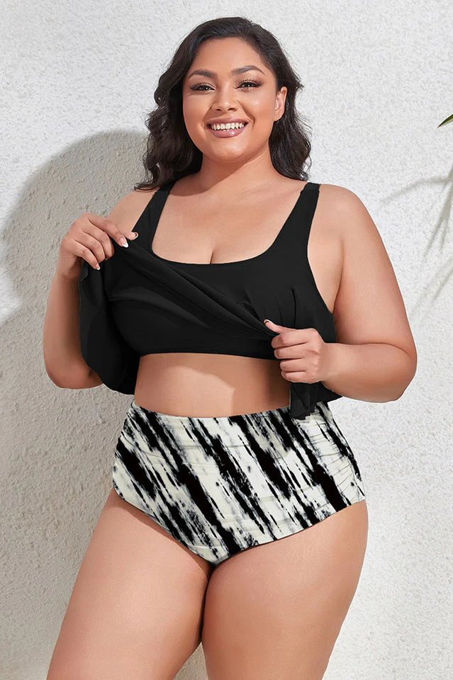 (L-4XL) Floral High Waist Bikini Set - Image 13