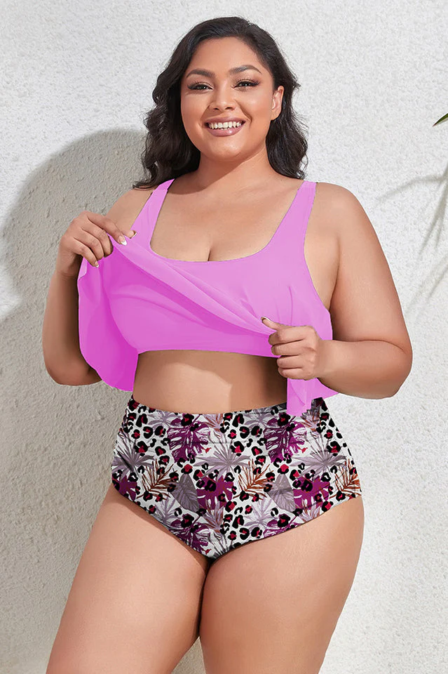 (L-4XL) Floral High Waist Bikini Set - Image 15