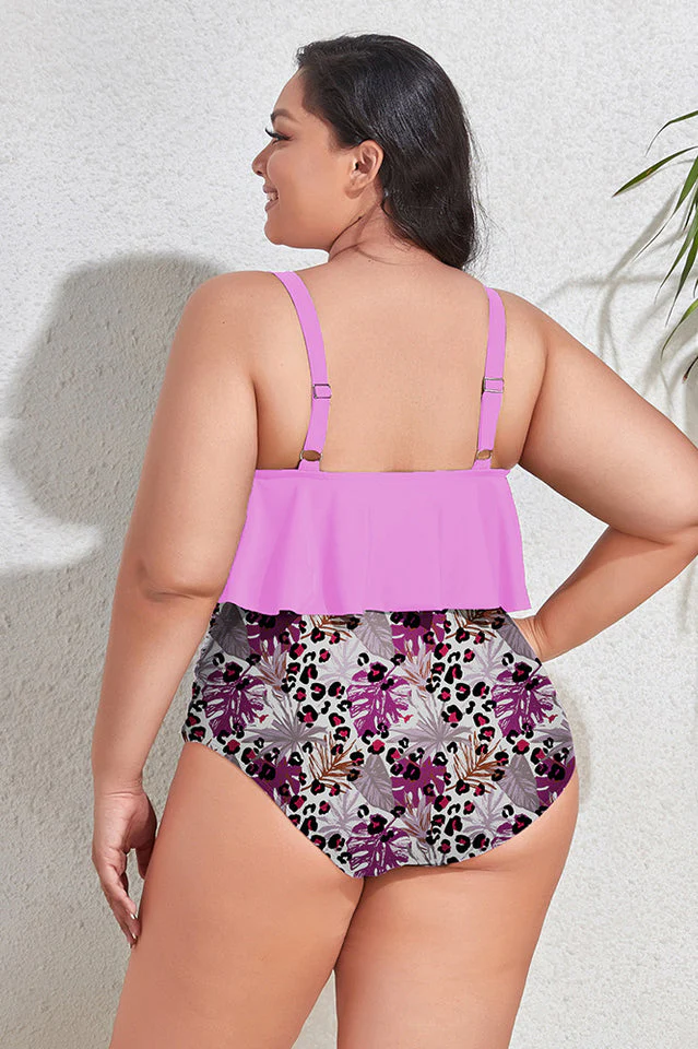 (L-4XL) Floral High Waist Bikini Set - Image 17