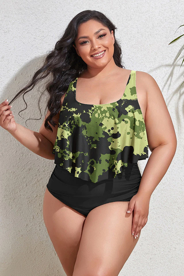 (L-4XL) Floral High Waist Bikini Set - Image 2