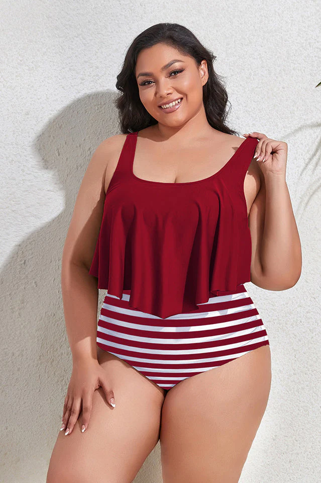 (L-4XL) Floral High Waist Bikini Set - Image 20