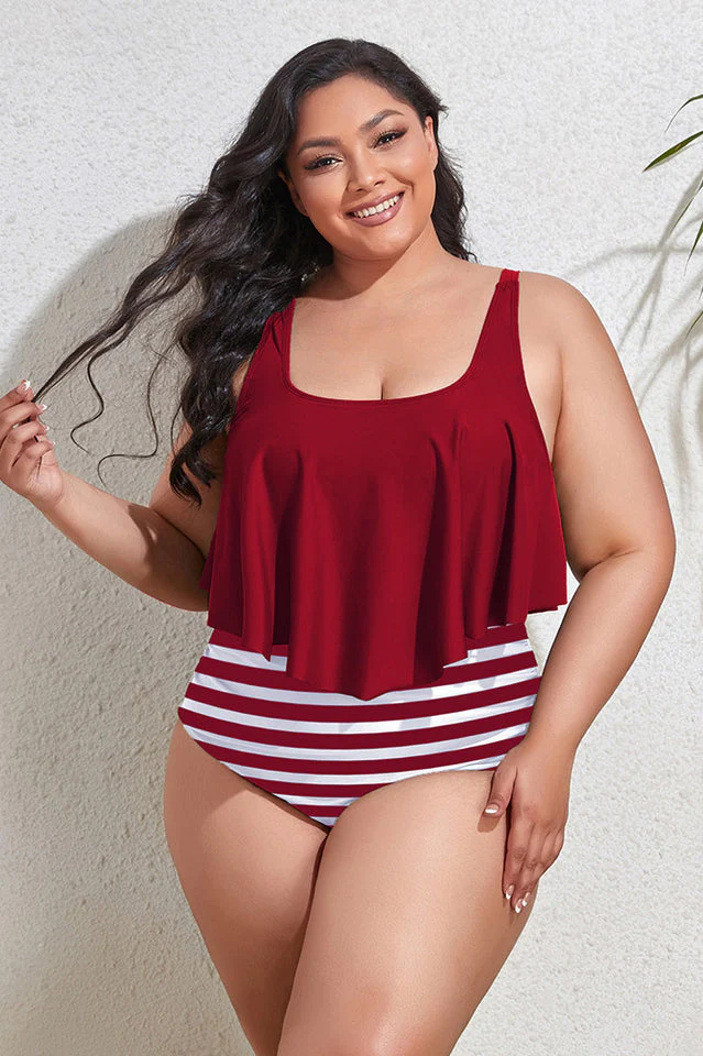 (L-4XL) Floral High Waist Bikini Set - Image 21