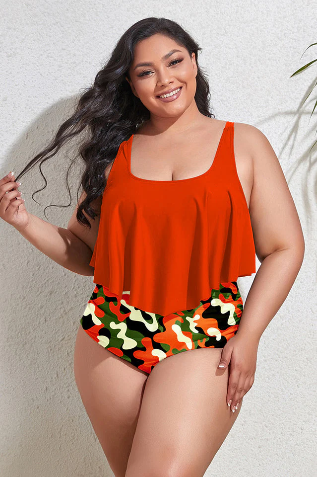 (L-4XL) Floral High Waist Bikini Set - Image 42