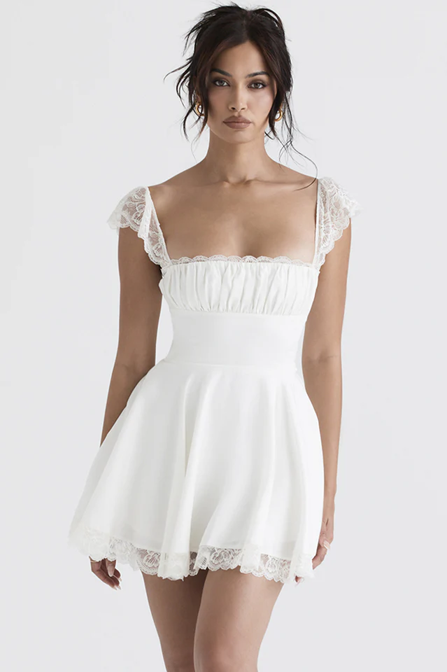 Lace A-Line Mini Dress - Image 2