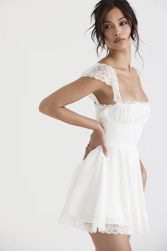 Lace A-Line Mini Dress - Image 4