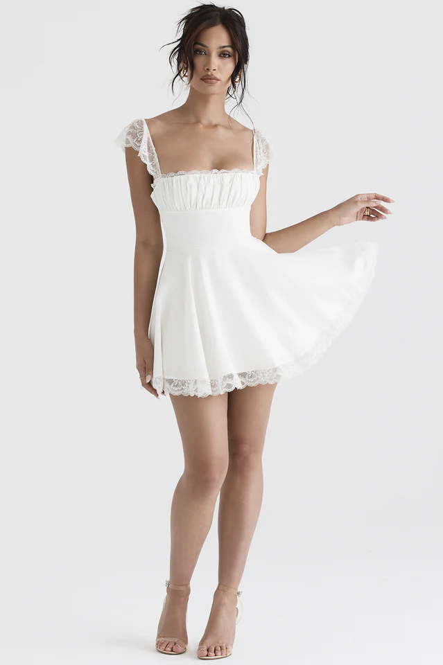 Lace A-Line Mini Dress - Image 5
