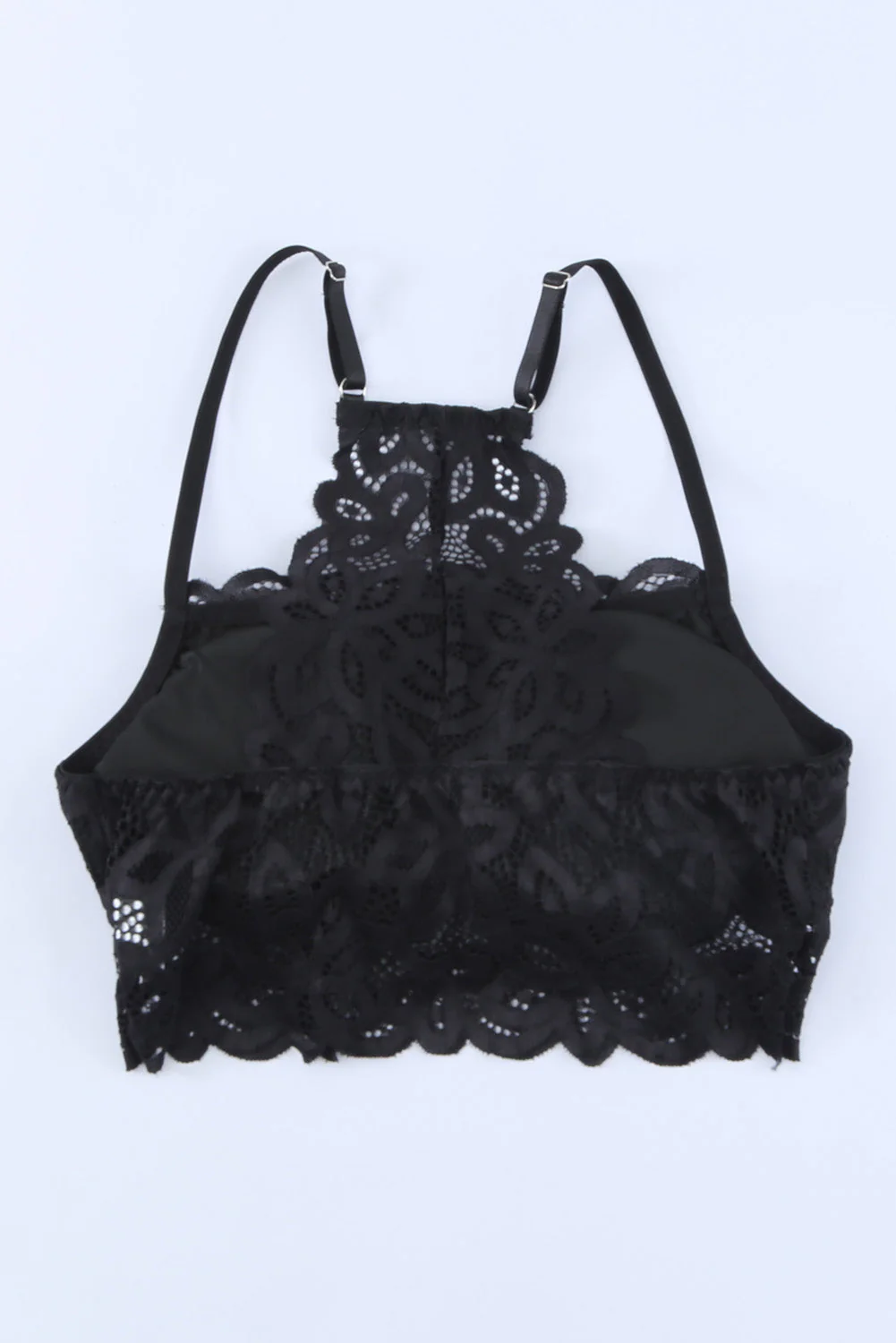 Lace Floral Crochet Spaghetti Strap Bralette - Image 6
