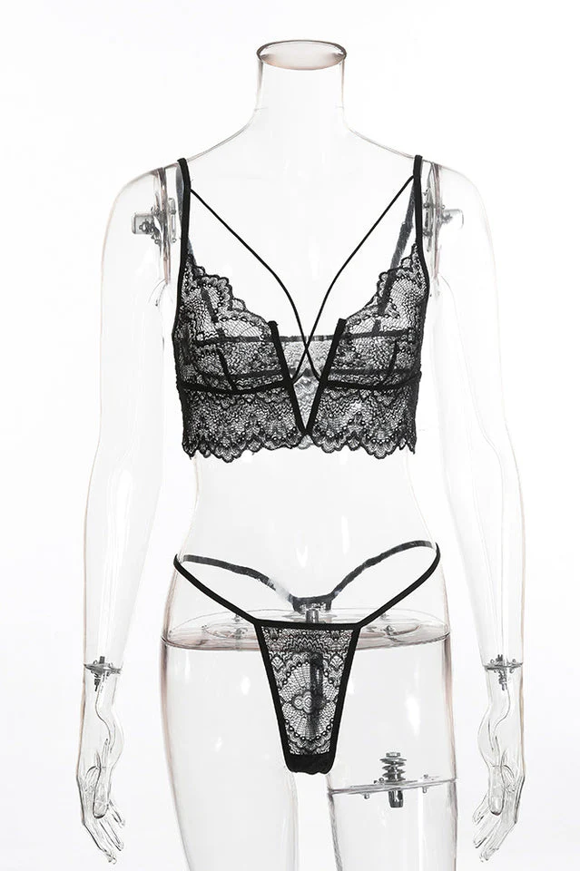 Lace Halter Sexy Lingerie Set - Image 8