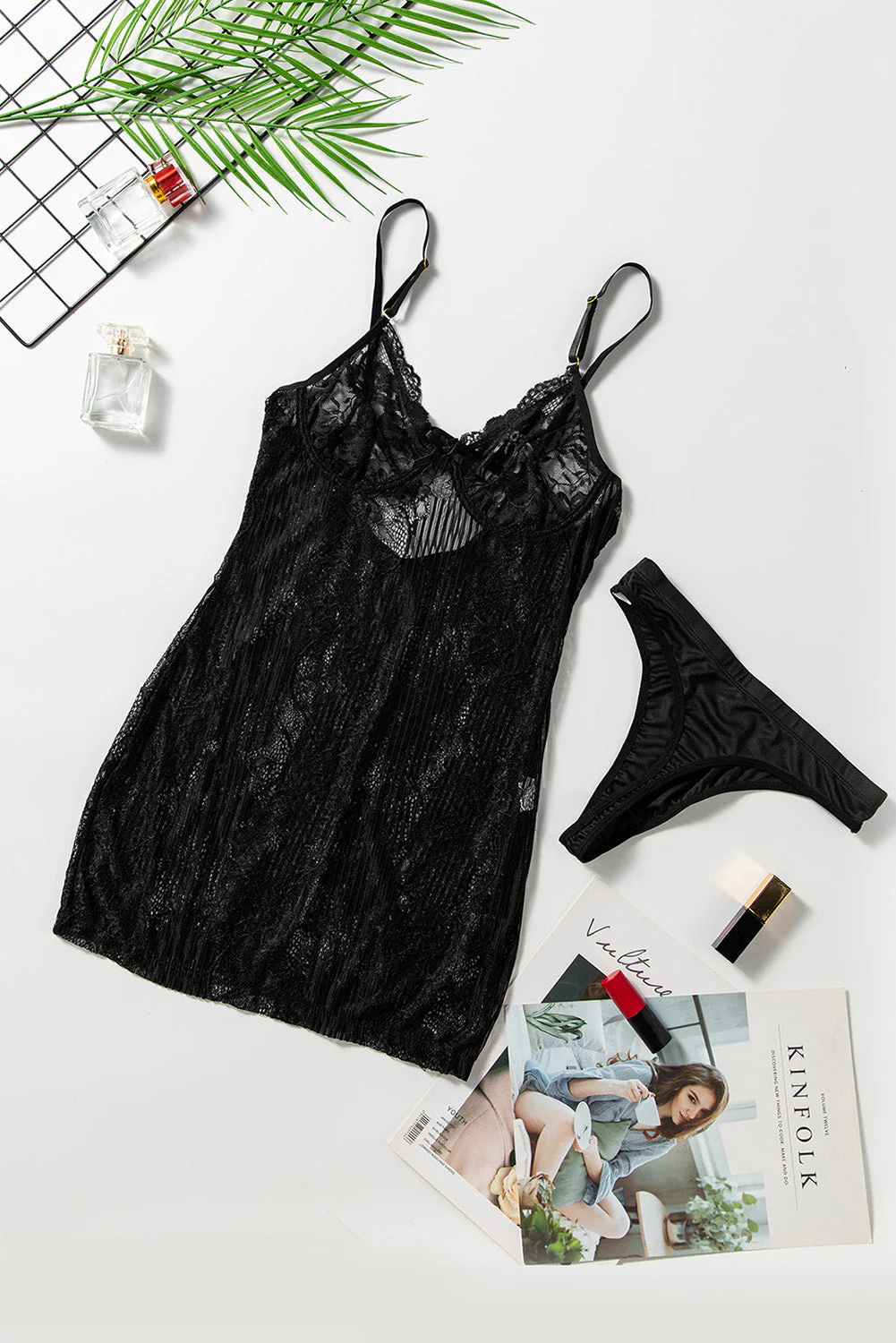Lace Lingerie Slip Dress - Image 33